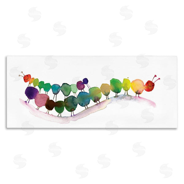 stupell industries Maria Carluccio | Rainbow Inchworms Cute Painting Wall Art