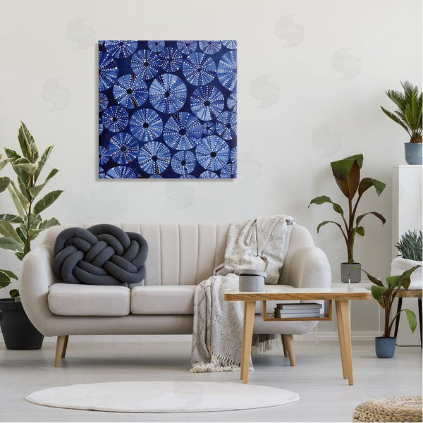Stupell Industries Maria Over | Abstract Blue Sea Urchin Pattern Wall Art