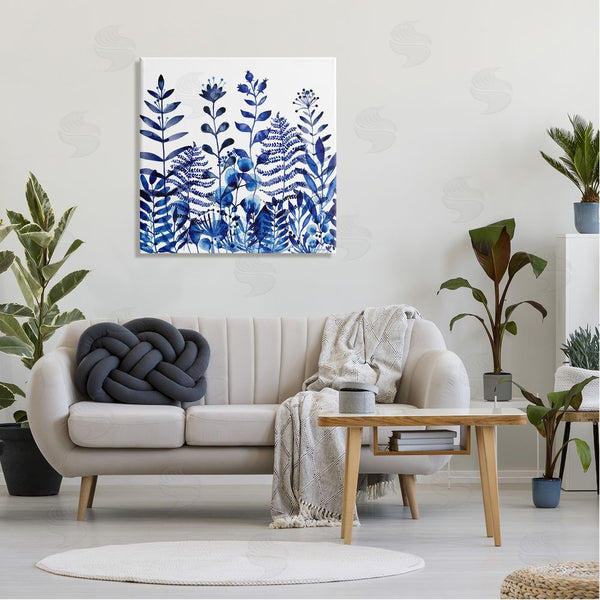 Stupell Industries Maria Over | Blue Fern Sprouts Nature Plants Wall Art