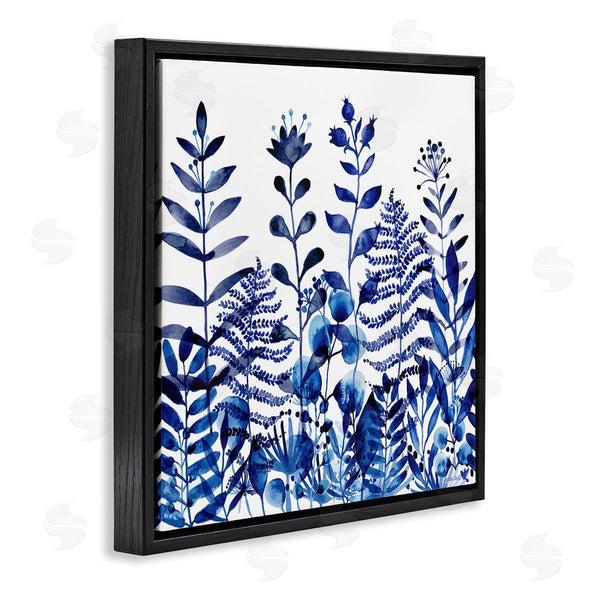 Stupell Industries Maria Over | Blue Fern Sprouts Nature Plants Wall Art