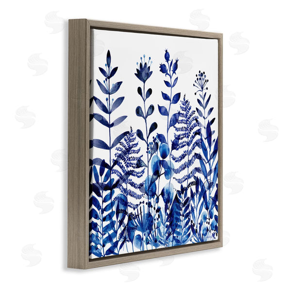 Stupell Industries Maria Over | Blue Fern Sprouts Nature Plants Wall Art