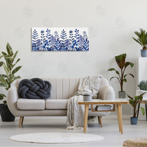 Stupell Industries Maria Over | Blue Sprouting Botanical Herbs Wall Art