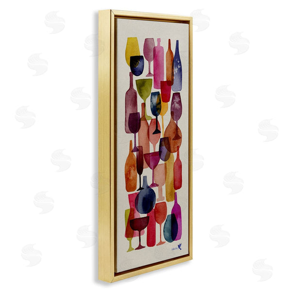 Stupell Industries Maria Over | Layered Wine Glasses Painting Wall Art