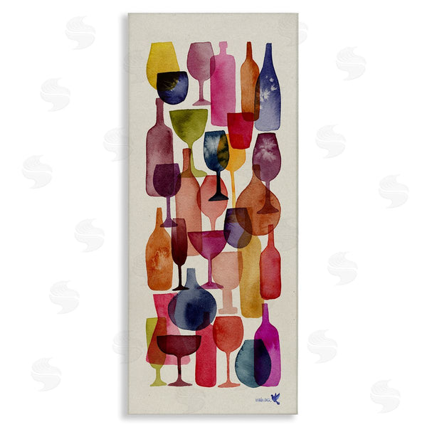 stupell industries Maria Over | Layered Wine Glasses Painting Wall Art