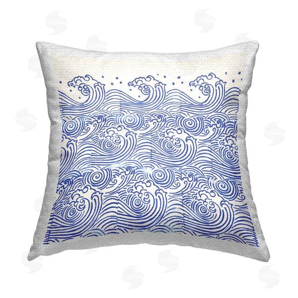 Stupell Industries Marie Le Moal | Minimal Sea Wave Pattern Printed Throw Pillow