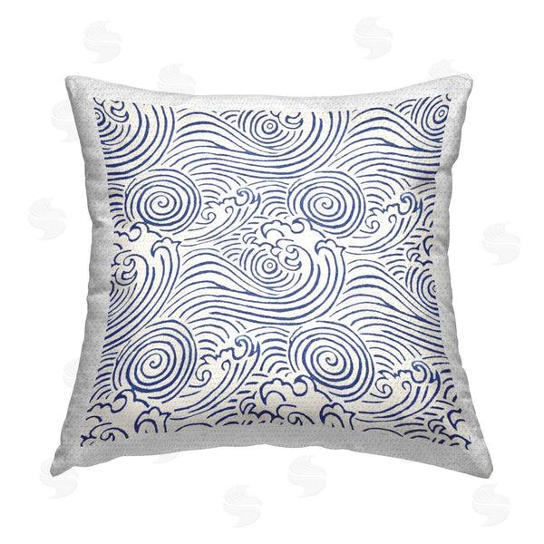 Stupell Industries Marie Le Moal | Nautical Wave Pattern Printed Throw Pillow