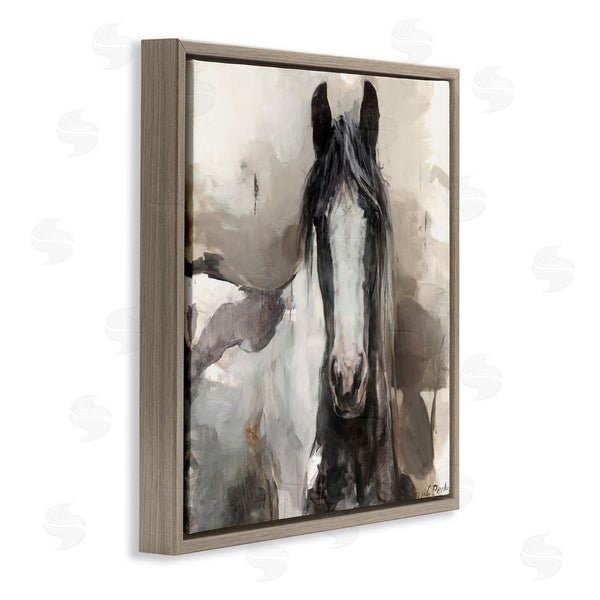 Stupell Industries Marilyn Borglum | Grey And Beige Horse Abstract