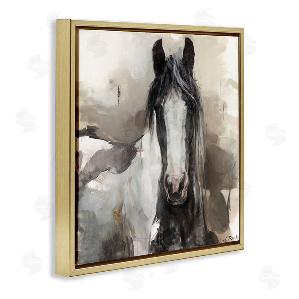 Stupell Industries Marilyn Borglum | Grey And Beige Horse Abstract