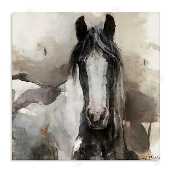 stupell industries Marilyn Borglum | Grey and Beige Horse Abstract