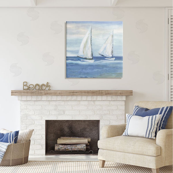 Stupell Industries Marilyn Dunlap | Blue Sailboats Ocean Splash Wall Art