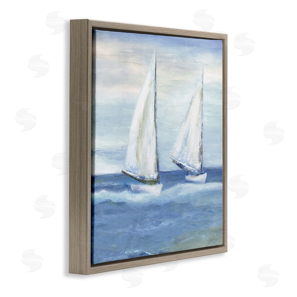Stupell Industries Marilyn Dunlap | Blue Sailboats Ocean Splash Wall Art