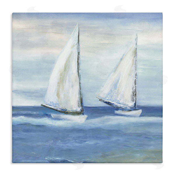 stupell industries Marilyn Dunlap | Blue Sailboats Ocean Splash Wall Art