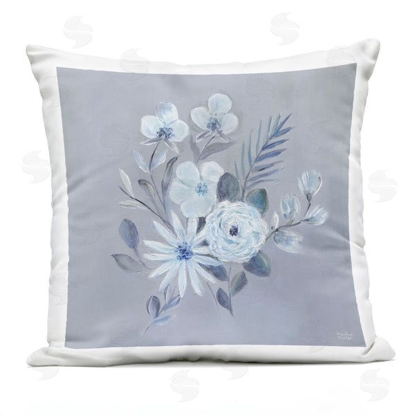 Stupell Industries Marilyn Dunlap | Blue Toned Floral Bunch Printed Throw Pillow
