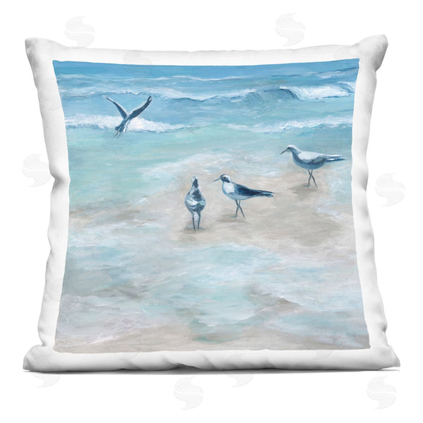 stupell industries Marilyn Dunlap | Coastal Seagulls on Beach Printed Throw Pillow
