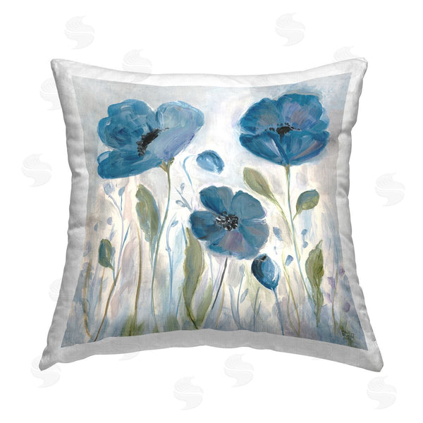 stupell industries Marilyn Dunlap | Poppy Garden on Grey Printed Throw Pillow