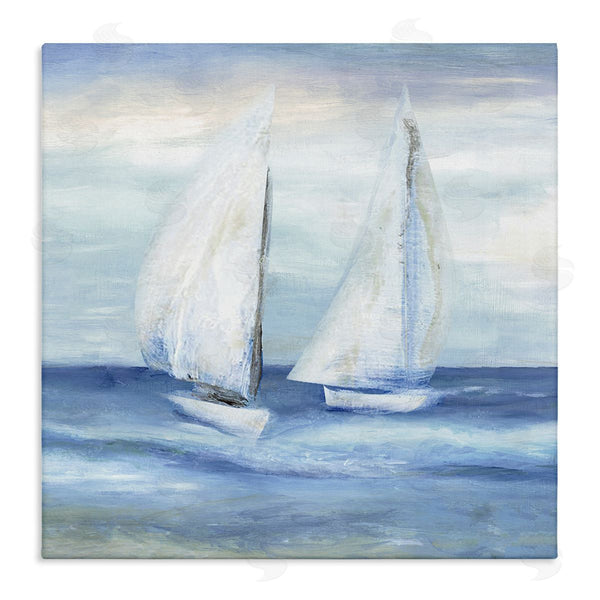 stupell industries Marilyn Dunlap | Two Sailboats Abstract Blue Scene Wall Art