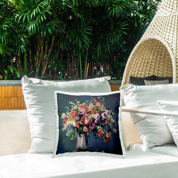 Stupell Industries Marilyn Hageman | Abundant Dark Bouquet Printed Throw Pillow