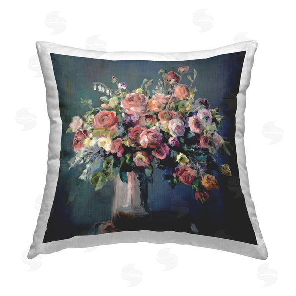 stupell industries Marilyn Hageman | Abundant Dark Bouquet Printed Throw Pillow