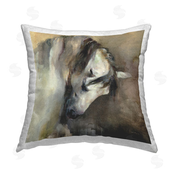 Stupell Industries Marilyn Hageman | Classical White Horse Printed Throw Pillow