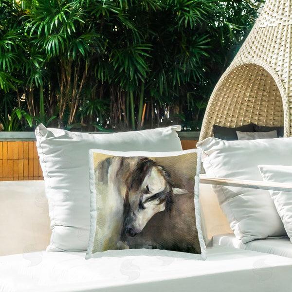 Stupell Industries Marilyn Hageman | Classical White Horse Printed Throw Pillow