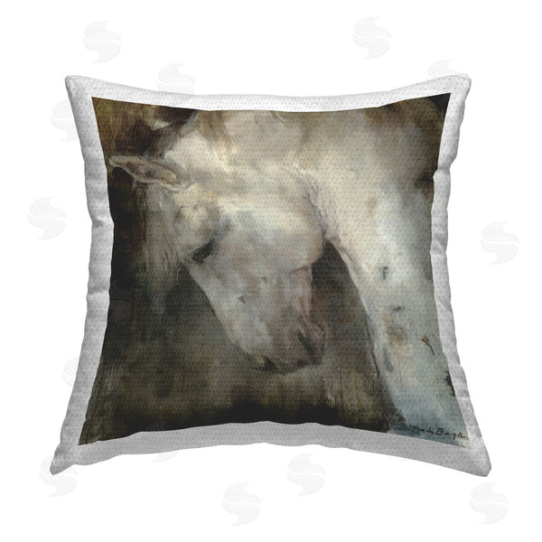 Stupell Industries Marilyn Hageman | Rustic Horse Portrait Printed Throw Pillow