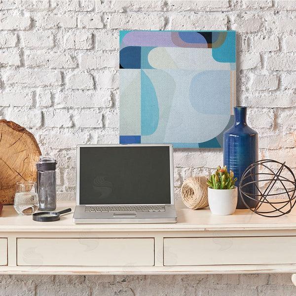 Stupell Industries Marion Griese | Abstract Blocked Shapes Soft Blue Beige Purple Wall Art