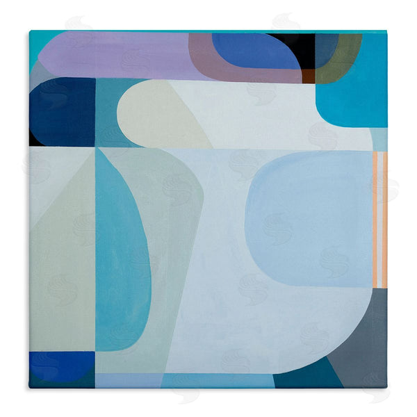 stupell industries Marion Griese | Abstract Blocked Shapes Soft Blue Beige Purple Wall Art