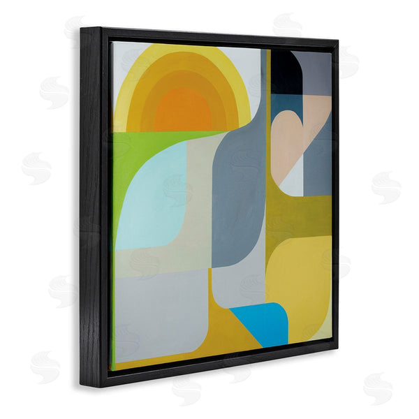 Stupell Industries Marion Griese | Abstract Fluid Shapes Yellow Green Grey Wall Art