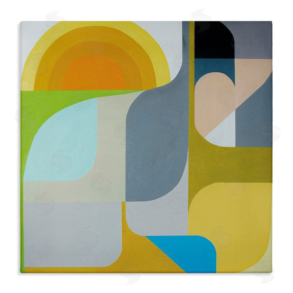 stupell industries Marion Griese | Abstract Fluid Shapes Yellow Green Grey Wall Art