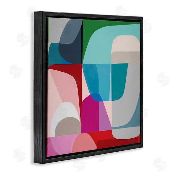 Stupell Industries Marion Griese | Abstract Shape Collage Pop Blue Red Green Wall Art