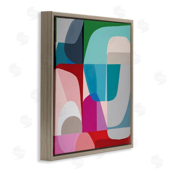 Stupell Industries Marion Griese | Abstract Shape Collage Pop Blue Red Green Wall Art