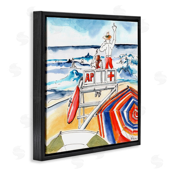 Stupell Industries Mark Higden | Beach Lifeguard Chair Watercolor