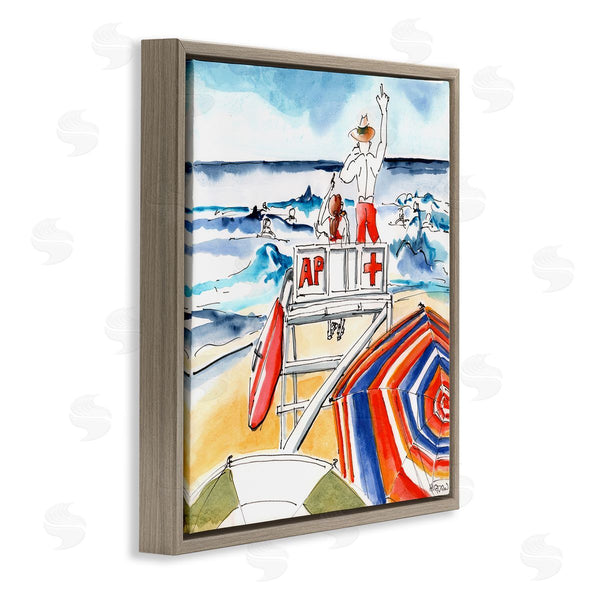 Stupell Industries Mark Higden | Beach Lifeguard Chair Watercolor