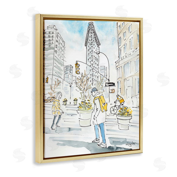 Stupell Industries Mark Higden | City People Walking Watercolor