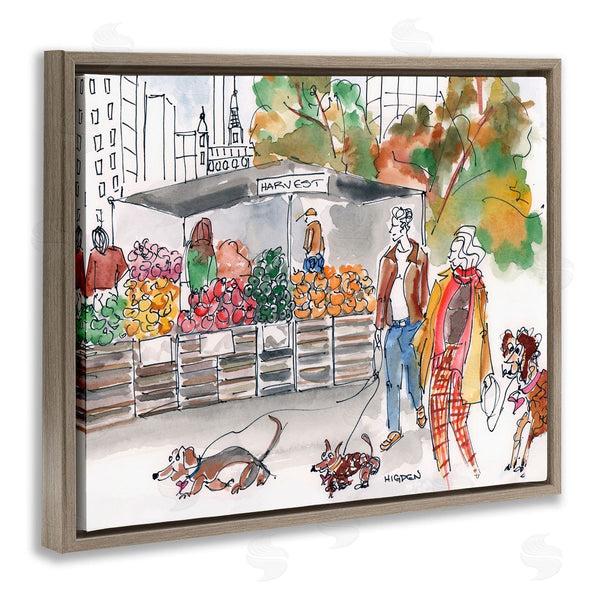 Stupell Industries Mark Higden | Farmers Market City Dog Walkers