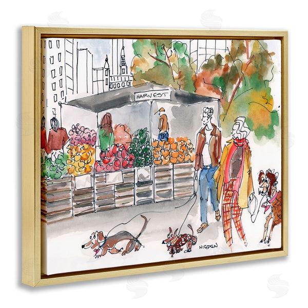 Stupell Industries Mark Higden | Farmers Market City Dog Walkers