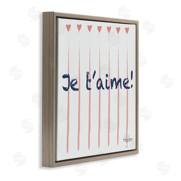 Stupell Industries Mark Higden | French Je T'aime Pink Hearts