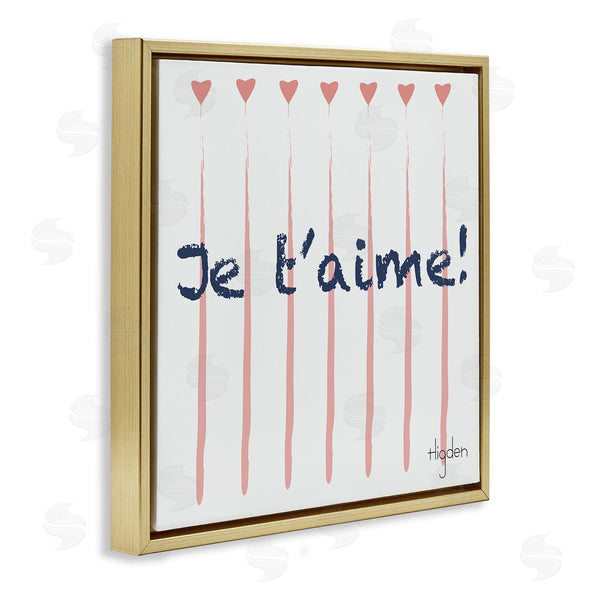 Stupell Industries Mark Higden | French Je T'aime Pink Hearts