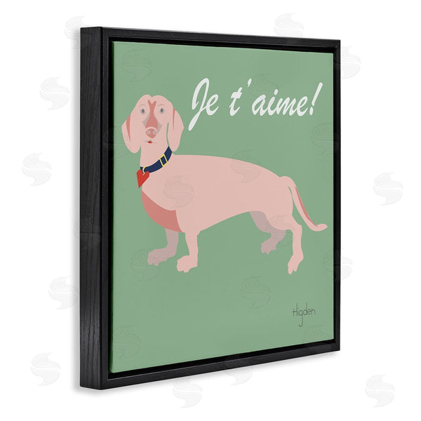 Stupell Industries Mark Higden | Je T'aime French Phrase With Pink Dachshund