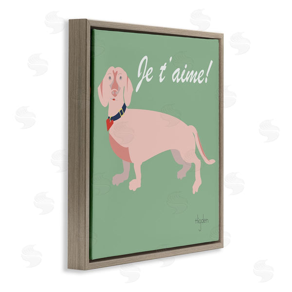 Stupell Industries Mark Higden | Je T'aime French Phrase With Pink Dachshund