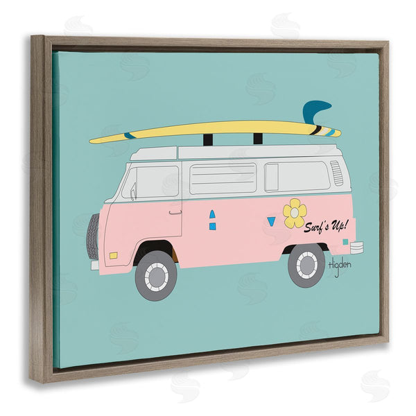 Stupell Industries Mark Higden | Pink Beach Cruiser Van Illustration