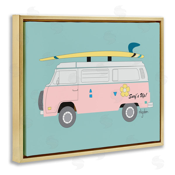 Stupell Industries Mark Higden | Pink Beach Cruiser Van Illustration