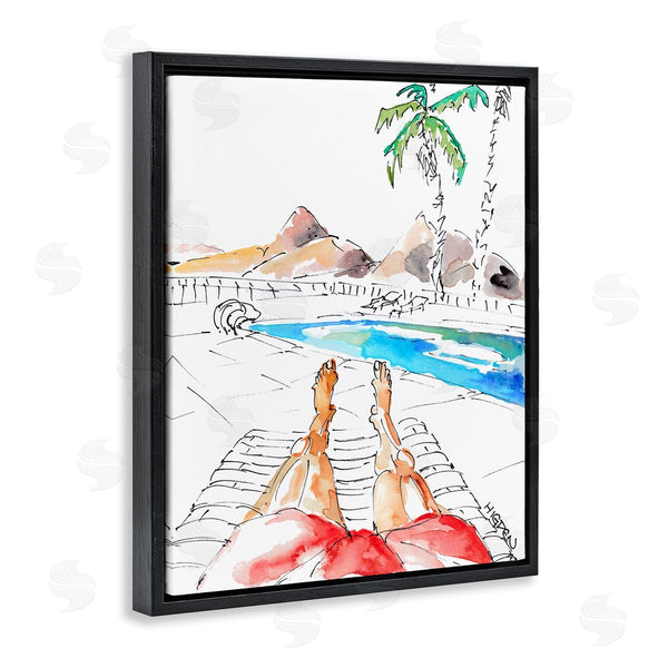 Stupell Industries Mark Higden | Poolside Man Red Bathing Suit