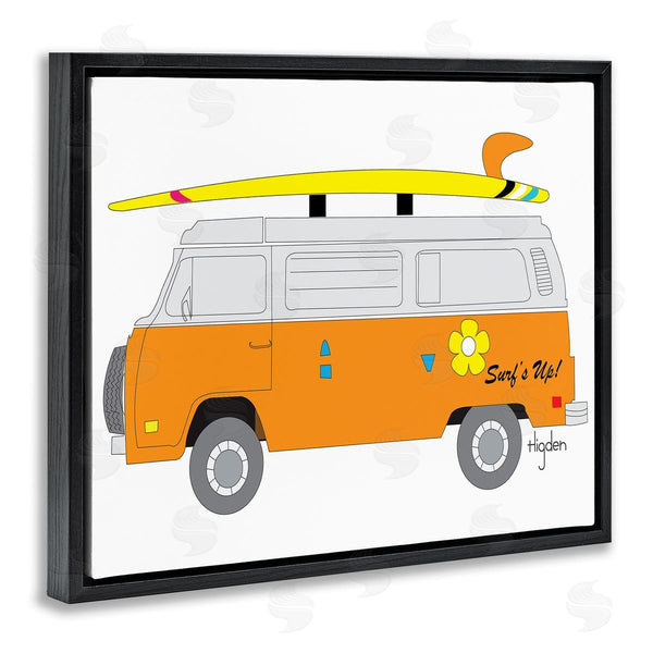 Stupell Industries Mark Higden | Retro Orange Beach Cruiser Surf