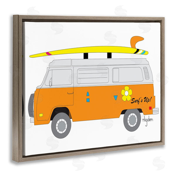 Stupell Industries Mark Higden | Retro Orange Beach Cruiser Surf