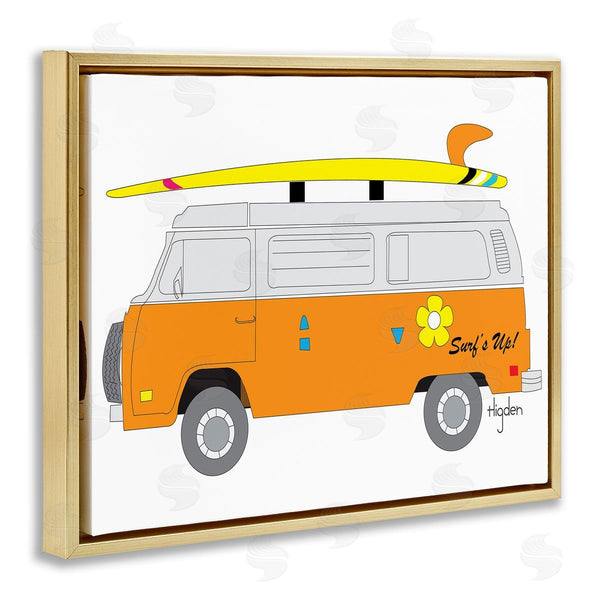 Stupell Industries Mark Higden | Retro Orange Beach Cruiser Surf