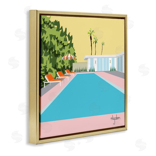 Stupell Industries Mark Higden | Tropical Poolside Yellow Palm Sky Wall Art