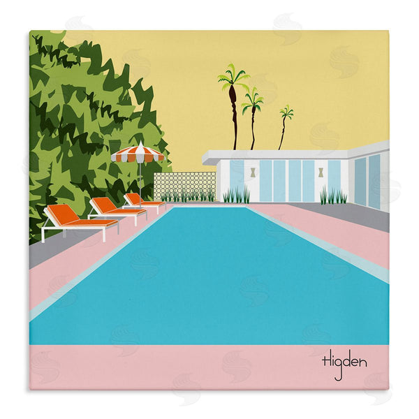 stupell industries Mark Higden | Tropical Poolside Yellow Palm Sky Wall Art