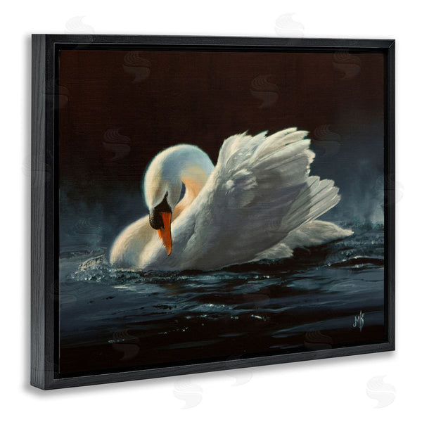 Stupell Industries Mark Kelso | Moonlit Swan Painting Wall Art