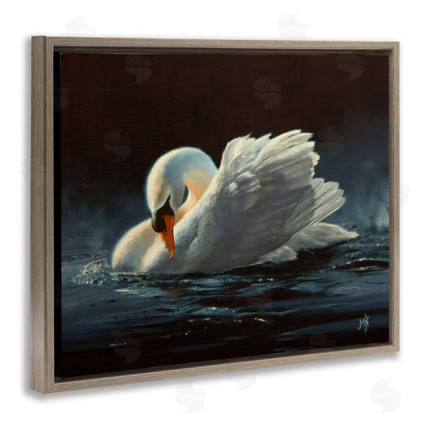Stupell Industries Mark Kelso | Moonlit Swan Painting Wall Art
